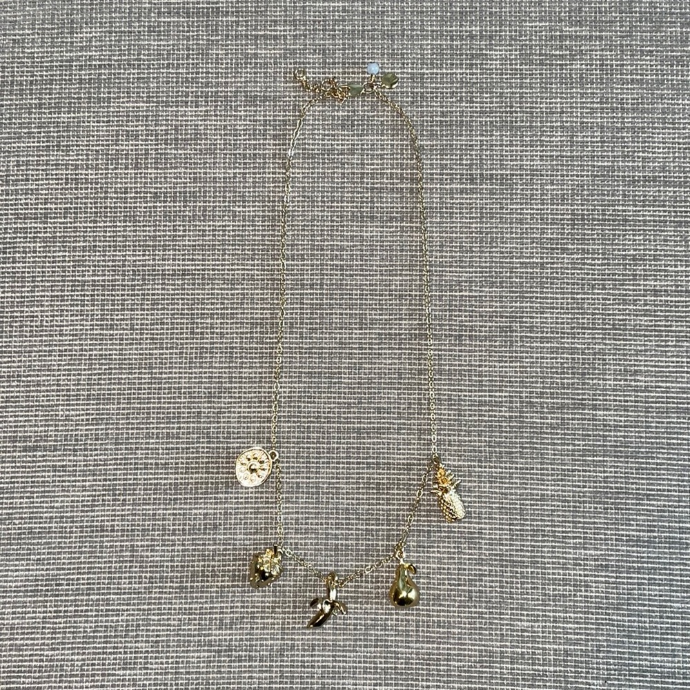 J. Crew Girls Gold Fruit Necklace